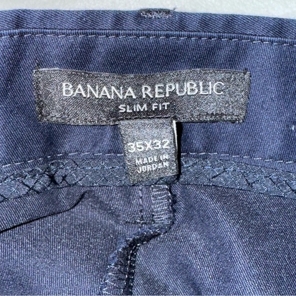 Banana Republic Sz 35 navy slim fit dress pants Men’s size 35 X 32 - Picture 3 of 15